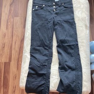 Vintage Mudd jeans size 7/8 Black cotton 97% spandex 3% pull strings at cuff up